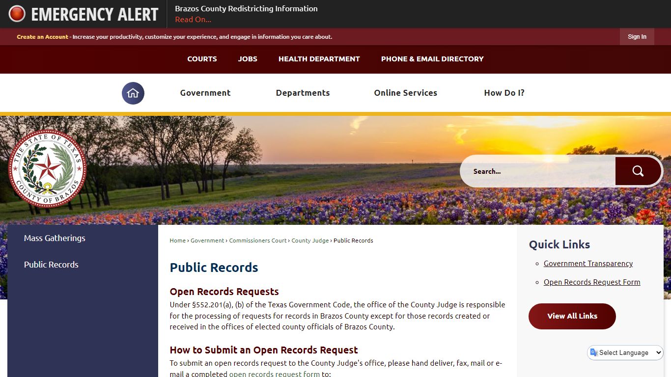 Public Records | Brazos County, TX - Official Website