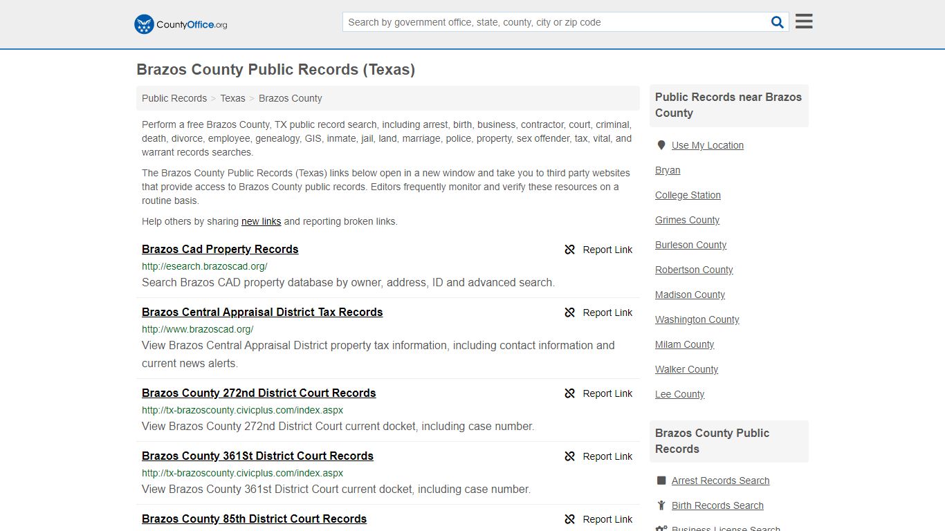 Public Records - Brazos County, TX (Business, Criminal ...